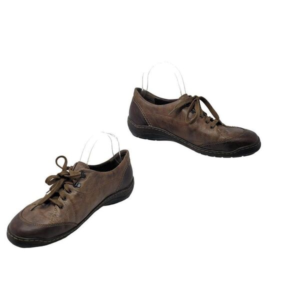 Mephisto Mobils Leather Air-Relax Lace Up Shoes 10 Brown Distressed Sneaker - Picture 10 of 10